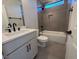 Modern bathroom featuring a bathtub, sink, and shower at 183 Inspiration Way, Fuquay Varina, NC 27526