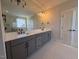 Double vanity bathroom with modern fixtures at 183 Inspiration Way, Fuquay Varina, NC 27526