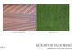 Samples of rooftop flooring options featuring Brazilian hardwood and artificial turf at 1535 Urban Trace Ln, Raleigh, NC 27608