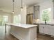 Beautiful kitchen with an island, stainless steel appliances and a window for natural light at 1535 Urban Trace Ln, Raleigh, NC 27608