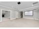 Finished basement features movie screen, fireplace, and recessed lighting at 6366 Lineberry Rd, Liberty, NC 27298