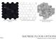 Shower floor options include Nero hex marble, statuary hexagon mosaic and night jewel gray marble hexagon mosaics at 1533 Urban Trace Ln, Raleigh, NC 27608