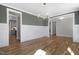 Dining room featuring gray walls and a chandelier at 210 Colvard Farms Rd, Durham, NC 27713