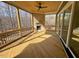 Relaxing screened porch with fireplace and wooded views at 1045 Cabin Creek, Pittsboro, NC 27312