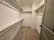 Spacious walk-in closet featuring carpeted flooring, rod, and built-in shelving at 168 Grand Griffon Way, Lillington, NC 27546