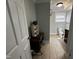 Bathroom with neutral walls, tile floor, stylish vanity and fixtures at 184 Pine E St, Lillington, NC 27546