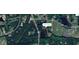 Aerial view showing a property with boundaries, proximity to woods, road and pond at 1917 New Hill Olive Chapel Rd, New Hill, NC 27562