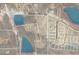 Aerial view illustrating property boundaries and nearby roads at 1917 New Hill Olive Chapel Rd, New Hill, NC 27562