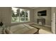 Bright bedroom with a large window offering green views, plus a modern television and dresser at 725 Catawba St, Raleigh, NC 27609