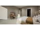 Bright and cozy bedroom with a work desk and a comfortable chair at 725 Catawba St, Raleigh, NC 27609