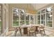 This open dining room has modern chairs, a table for six, and bright natural light at 725 Catawba St, Raleigh, NC 27609