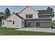 This house has a two-car garage with a modern design and a grey exterior finish at 725 Catawba St, Raleigh, NC 27609