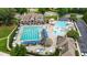 Aerial view of the community pool area featuring an Olympic-sized pool and area at 4110 Argyle Trl, Burlington, NC 27215