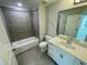 Bathroom with bathtub, toilet and vanity with white countertop at 3014 Freewinds Way # 45, Cary, NC 27519