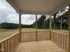 View from back porch overlooking a lush grassy field and wooded area at 234 Danube Dr, Zebulon, NC 27597