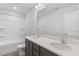 Clean bathroom with double vanity and bathtub at 36 Steppe Way, Garner, NC 27529