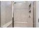 Spacious shower with tiled walls and built-in seat at 36 Steppe Way, Garner, NC 27529