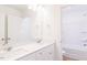 Bathroom with double sink vanity with quartz countertop and a separate bath tub at 7404 Prato Ct, Wendell, NC 27591