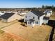 Aerial view of the backyard showing the home's deck and yard space at 644 Barbour Farm Ln, Four Oaks, NC 27524