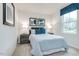 Cozy bedroom with a comfortable bed, stylish decor, and a window providing natural light at 1581 Ivy Meadow Ln, Zebulon, NC 27597