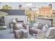 Relaxing patio with seating area and city views at 1100 Manor Way, Durham, NC 27701