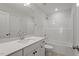 Bathroom featuring a vanity, a large mirror, and a shower-tub combo at 134 Black Walnut Dr # 205, Garner, NC 27529