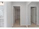 Bright bathroom with double vanity, closet, and ample mirror space at 134 Black Walnut Dr # 205, Garner, NC 27529