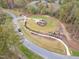 Overhead view of community park, walking paths, and lush landscaping at 2812 Theresa Eileen Way, Raleigh, NC 27603