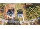 Aerial view of a new home showcasing the roof, driveway, and landscaping at 2812 Theresa Eileen Way, Raleigh, NC 27603