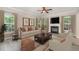 Living room with fireplace and staged furniture, showcasing a cozy atmosphere at 2200 Becketts Ridge Dr, Hillsborough, NC 27278