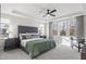 This primary bedroom offers a tray ceiling, multiple windows and lots of space at 367 W Amber Oak Dr # 53, Selma, NC 27576
