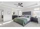 Primary bedroom with tray ceilings, decor, large windows for ample sunlight at 367 W Amber Oak Dr # 53, Selma, NC 27576