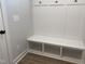 Mudroom with a built-in bench, cubbies, and coat hooks provides organization at 367 W Amber Oak Dr # 53, Selma, NC 27576
