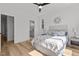 Bedroom with hardwood floors and ensuite bathroom at 700 W North St # 101, Raleigh, NC 27603