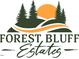 Forest Bluff Estates community logo features silhouetted trees and a sun in green, orange, and white at 3408 Amelia Grace Dr # 44, Fuquay Varina, NC 27526