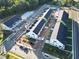 Aerial view of new townhomes under construction, showcasing the community layout and landscaping at 932 Myers Point Dr # 34, Morrisville, NC 27560