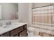 Bathroom with single vanity and shower/tub combo at 71 Nolan Ct, Lillington, NC 27546