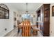Dining room with a wooden table, bench, and built-in hutch at 71 Nolan Ct, Lillington, NC 27546