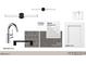 Modern bathroom design featuring a chrome faucet, white subway tile, and dark gray floor tile at 126 Harvest Ln, Pittsboro, NC 27312