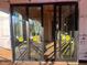 Image of a large black frame patio door with an unfinished interior view at 126 Harvest Ln, Pittsboro, NC 27312