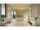 Luxurious bathroom featuring double sinks, a standalone tub, and elegant marble finishes at 5909 Tower Grove Dr, Raleigh, NC 27614