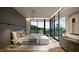 Serene bedroom with floor to ceiling windows, stylish furnishings, and a calm, inviting atmosphere at 5909 Tower Grove Dr, Raleigh, NC 27614