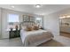 Stylish bedroom featuring neutral walls, carpet, and large windows at 195 Anise Ln, Garner, NC 27529