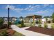 A community space featuring a playground, picnic area with pergola, and green space with walking path at 195 Anise Ln, Garner, NC 27529