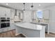 Modern kitchen with stainless steel appliances, center island, and bright white cabinetry at 2820 Lacy Holt Rd, Graham, NC 27253