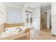 Luxurious bathroom with soaking tub, walk-in shower, and tile floors at 6080 Delshire Ct, Raleigh, NC 27614