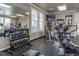 Community gym featuring cardio equipment, weights, and a mirrored wall at , Pittsboro, NC 27312