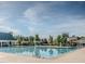 Large community pool features a slide, seating and shade at , Pittsboro, NC 27312