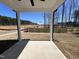 Covered patio overlooking a large yard with a wooden fence and trees in the background at 17 S Mistflower St, Clayton, NC 27520
