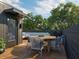 Private rooftop deck features custom wood tiles and an outdoor seating area at 704 Chatham View Rd # 12, Cary, NC 27511